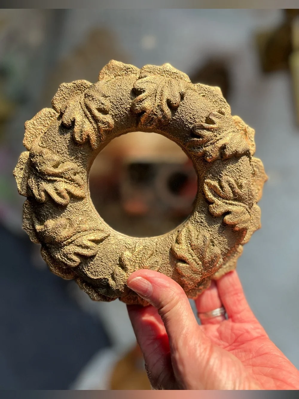 Decorative Gold Floral Wall Mirrors - Set of 2